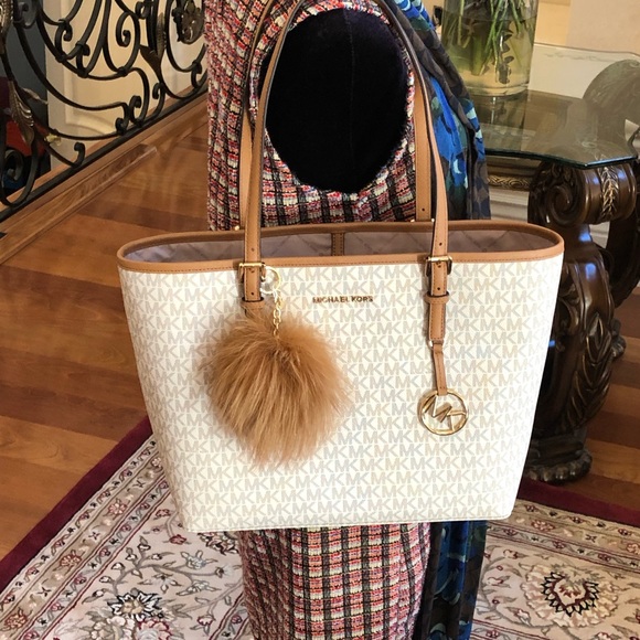 3pcs Michael Kors md carryall tote l&wallet&pom - Picture 6 of 8